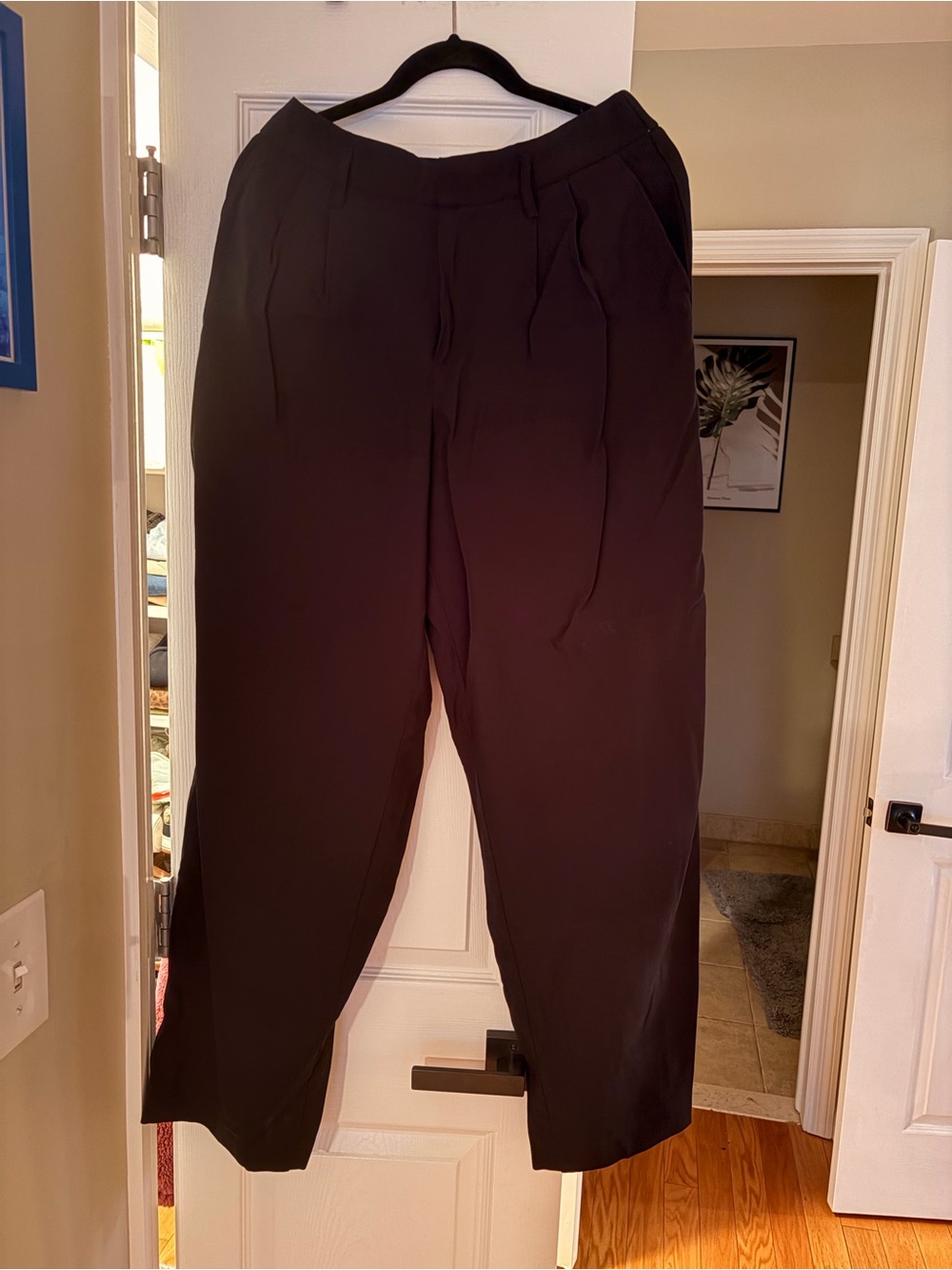 Women’s Black high waisted, wide leg work trousers